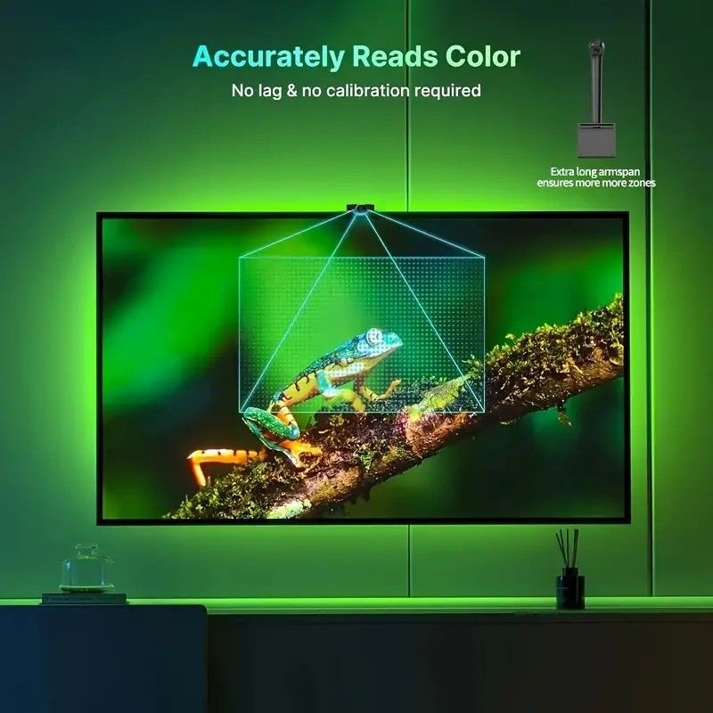 نوع LED Smd5050 LED Chip Atmosphere 16.4ft LED Strip Sync to Screen Music برای گوگل تی وی