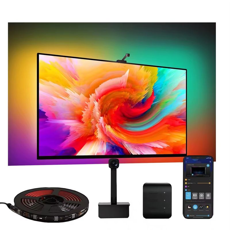 RGB Decor Bar LED Smart TV Backlight Strips Light با دوربین IP20 3.8m 12V برای تلویزیون