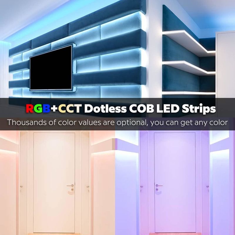 0.15kg 840 leds 12mm عرض RGBCCT DC24V COB چراغ نوار LED برای اهداف تزئینی 3