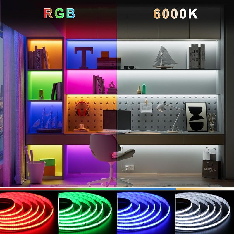 100lm / w لامپ کارایی روشنایی RGBW 784leds Smart COB LED Strip برای تزئینات خانه