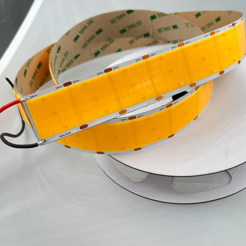 سیم نوار مس کمر قابل تغییر انعطاف پذیر Cob Led Strip چگالی بالا 1600leds Per Meter 3500K Ra 90 0.3kg 24v 30mm عرض