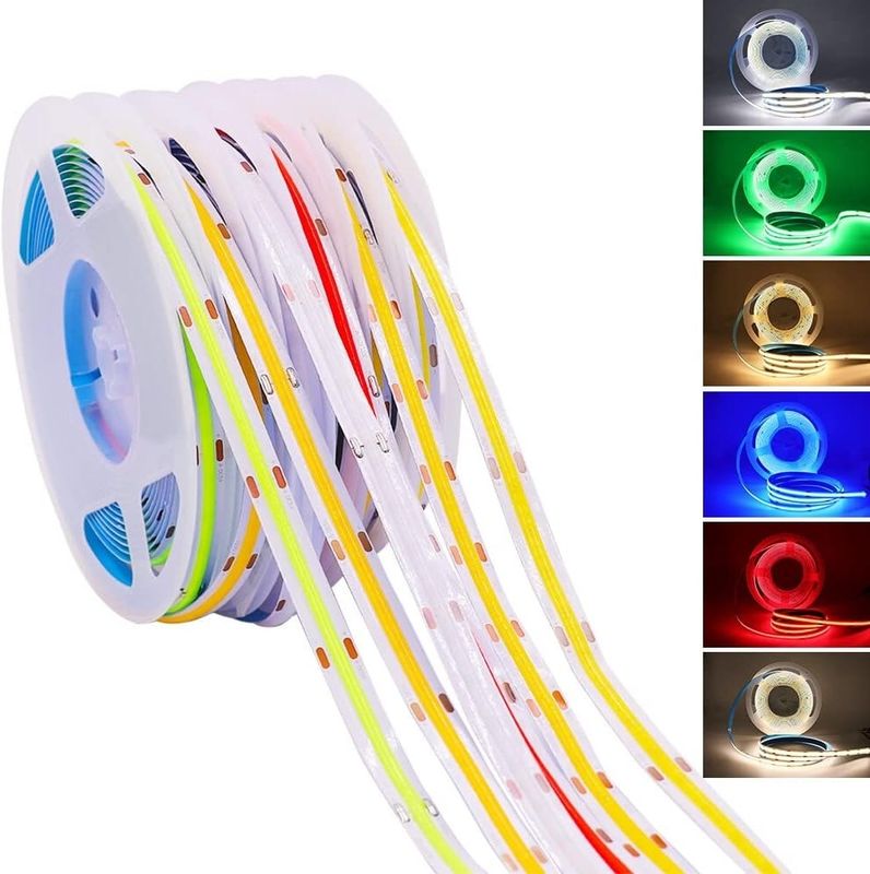 320LEDs/m 90Ra 5mm عرض 12V 24V انعطاف پذیر COB چراغ نوار LED 2700K 3000K 4000K 6000K