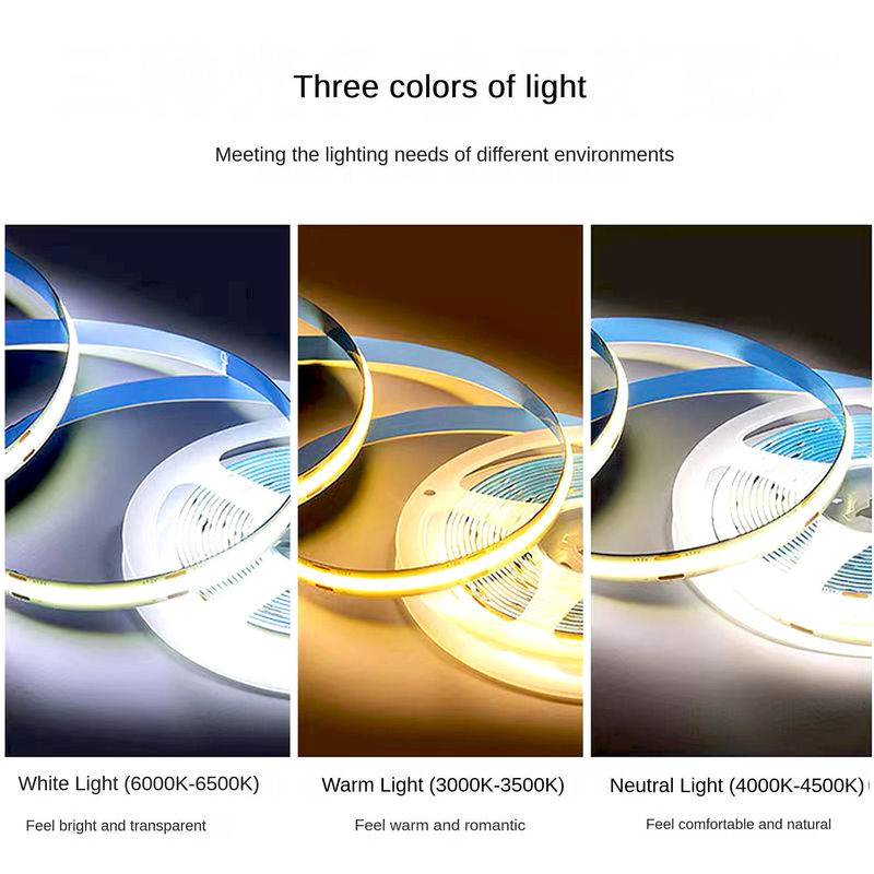 CRI بالا 90 COB چراغ نوار LED 480leds / m 2700K 3000K 4000K 6000K بدون افت ولتاژ