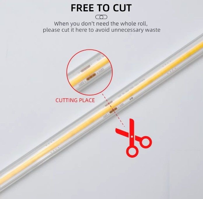 نوار LED با ولتاژ بالا COB 50m/roll 100m/roll Default Waterproof IP65 Dimmer Support