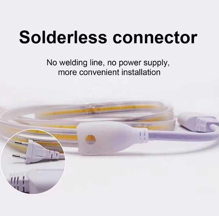 نور نوار لچکدار COB LED 288 LED ولتاژ بالا 110V 220V 2700K 3000K 4000K 6000K IP65