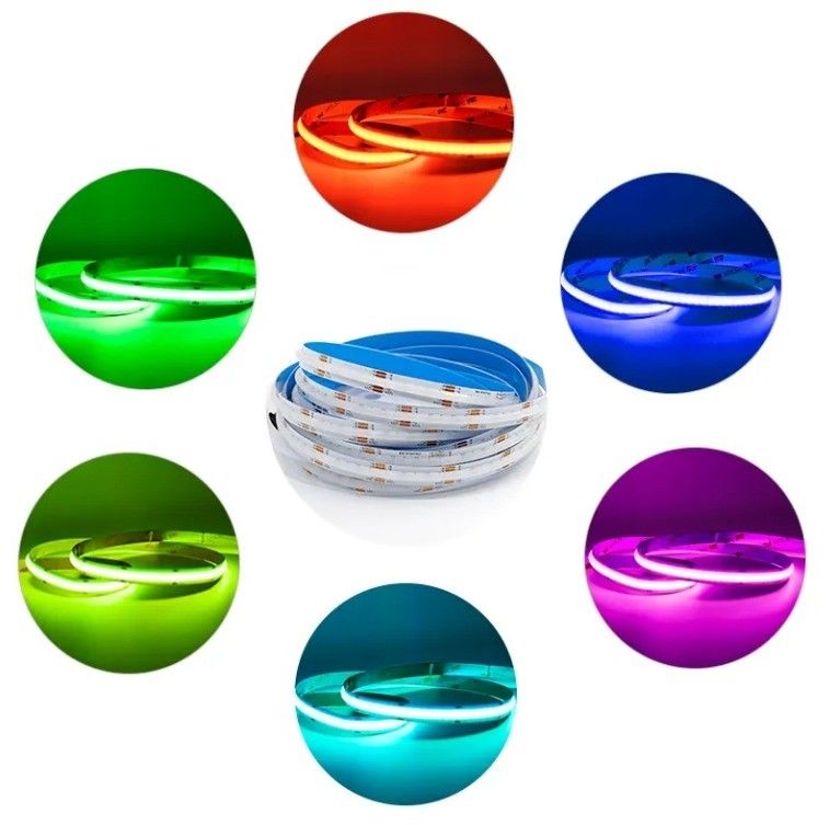 80lm / w 400leds / m Ultra Thin 5V 12V 24V IP20 White COB LED Light Strip 3mm 5mm عرض سفید آبی قرمز سبز FCOB LED Strip